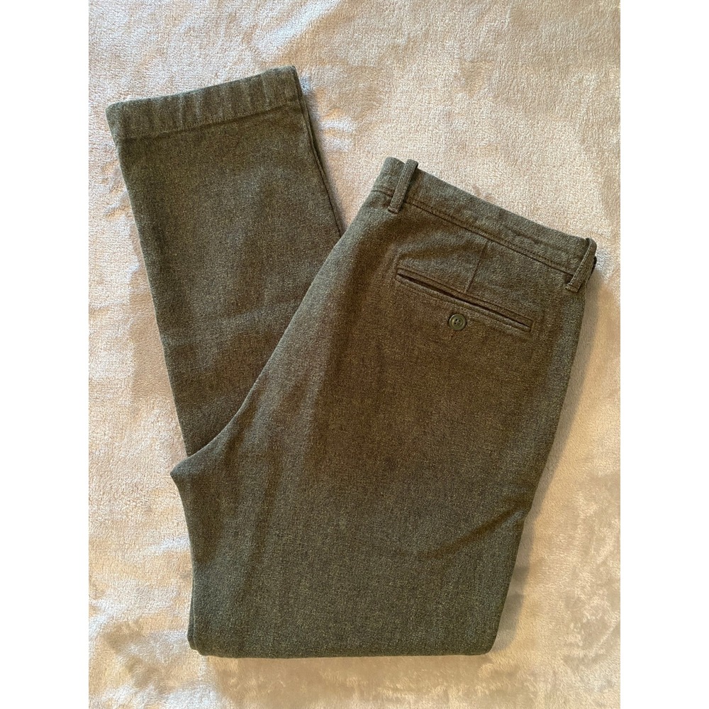 J.Crew Chino Pants Mens 34x30 Olive Green Stretch Slim Straight Trousers Preppy